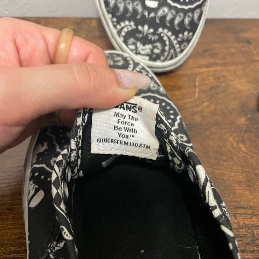 Star Wars Stormtrooper Black & White Paisley Pattern Unisex Vans Sneakers - Picture 12 of 14